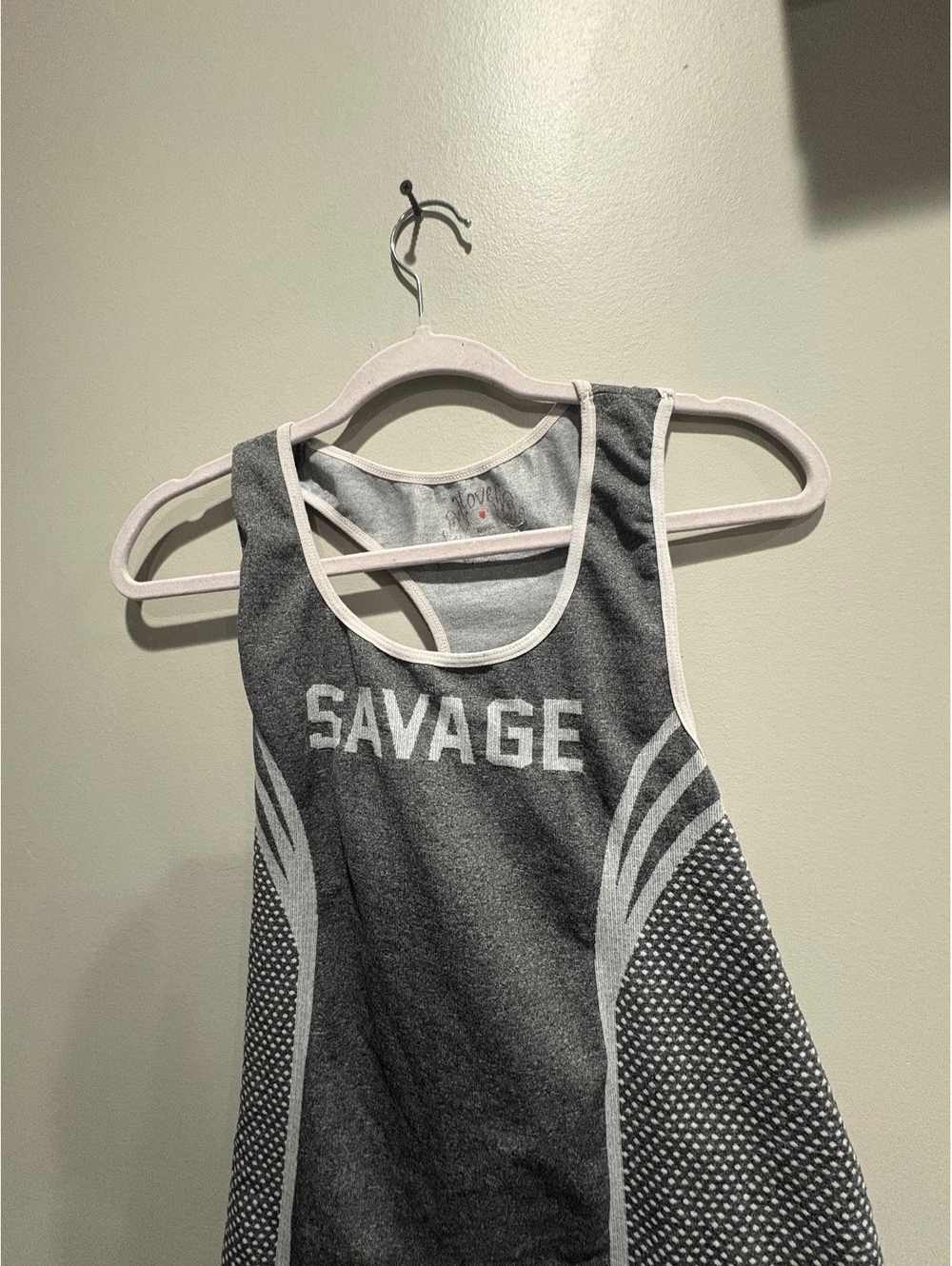 Gray Savage Mesh Athletic Tank Top